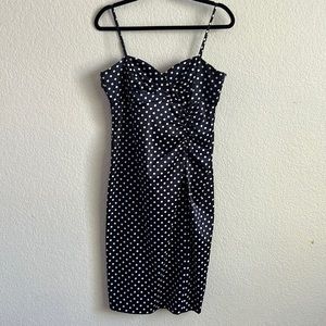 Donna Ricco New York Navy & White Polka Dot Vintage Look Midi Dress 🌺🌷🌸